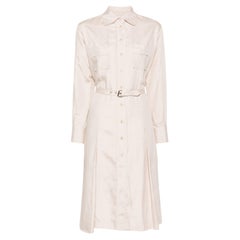 Yves Saint Laurent YSL Silk Beige Shirt Dress