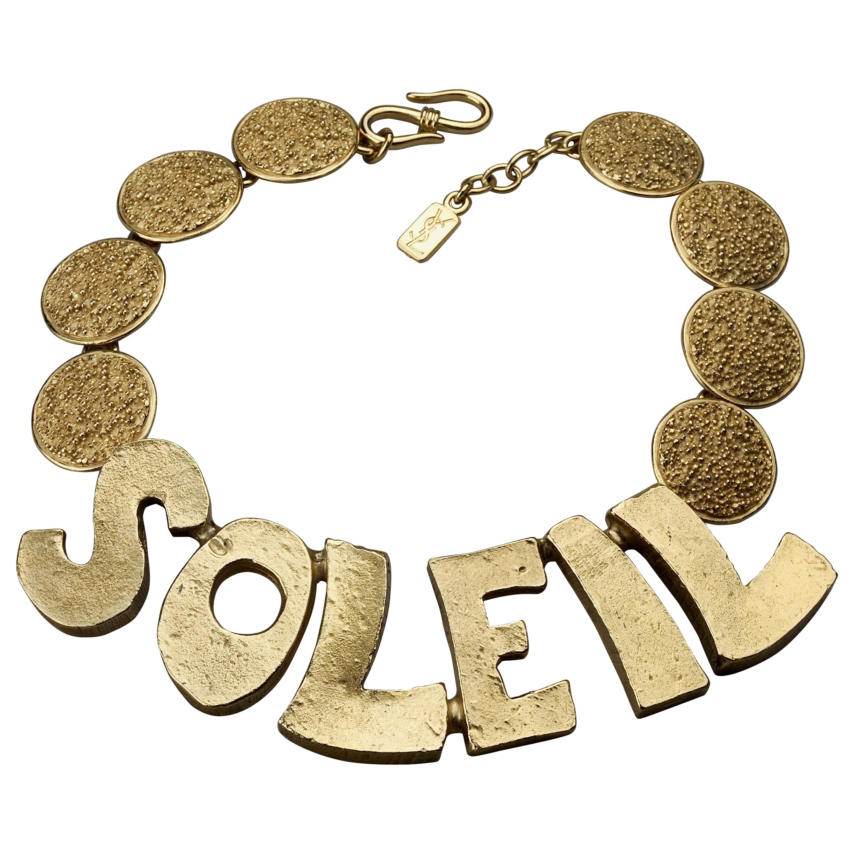 YVES SAINT LAURENT Ysl "Soleil"  Textured Disc Choker Necklace by Robert Goossen