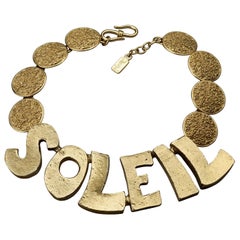 YVES SAINT LAURENT Ysl "Soleil"  Textured Disc Choker Necklace by Robert Goossen