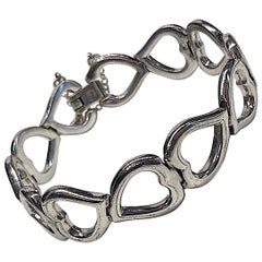 Yves Saint Laurent YSL Sterling Heart Bracelet 