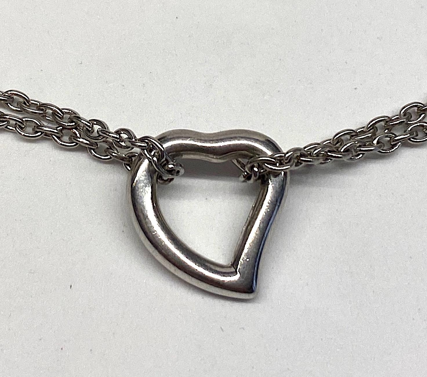 Yves Saint Laurent YSL Sterling Heart Pendant Necklace 4
