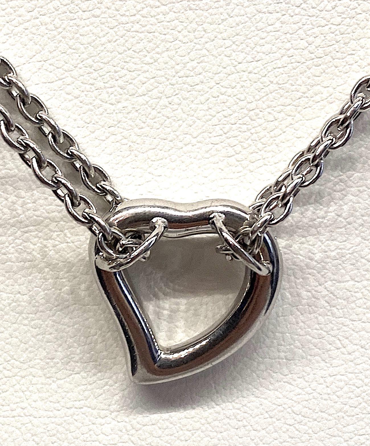 Yves Saint Laurent YSL Sterling Heart Pendant Necklace 2