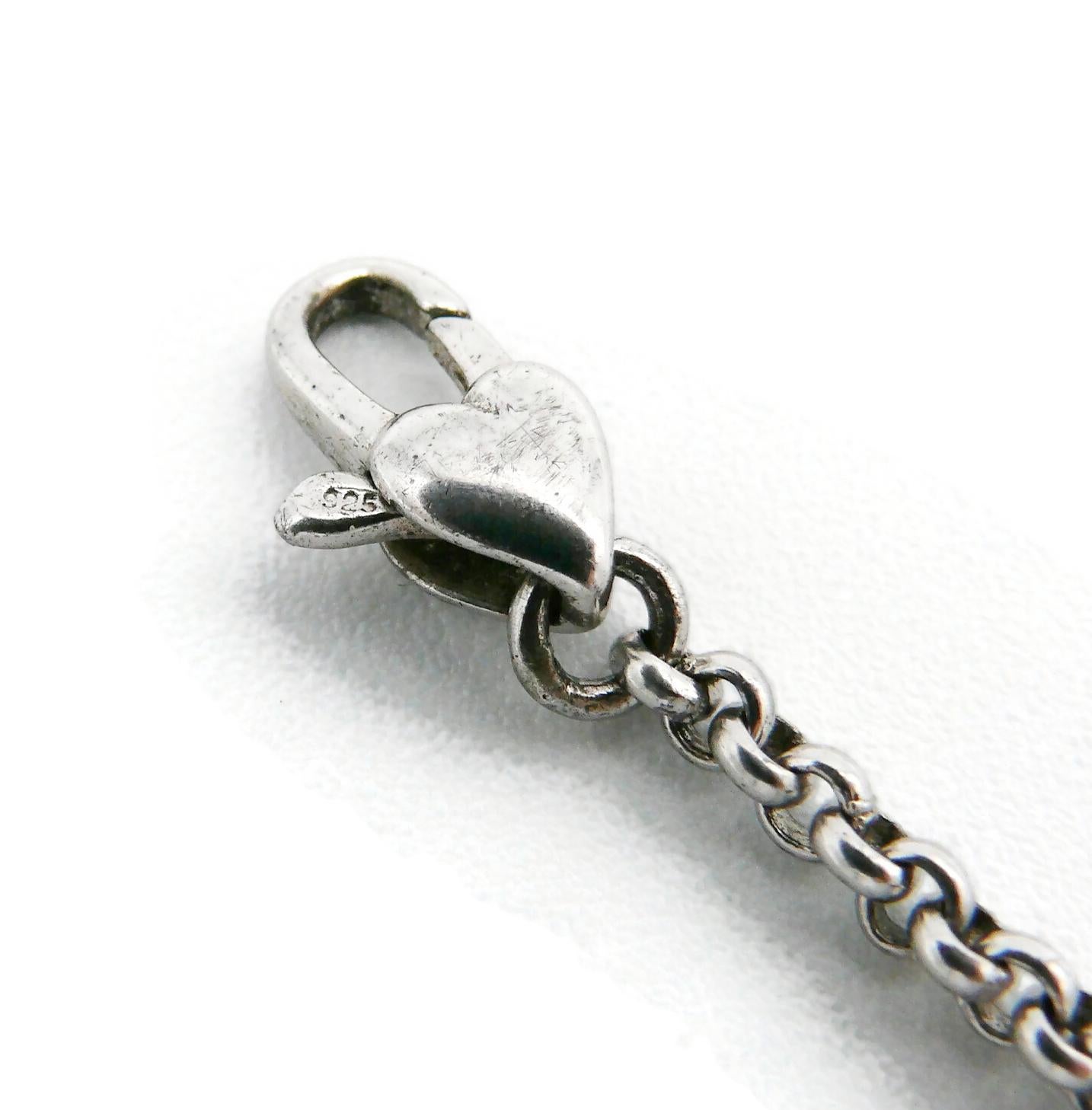 YVES SAINT LAURENT YSL Sterling Silver Heart Bracelet For Sale 15