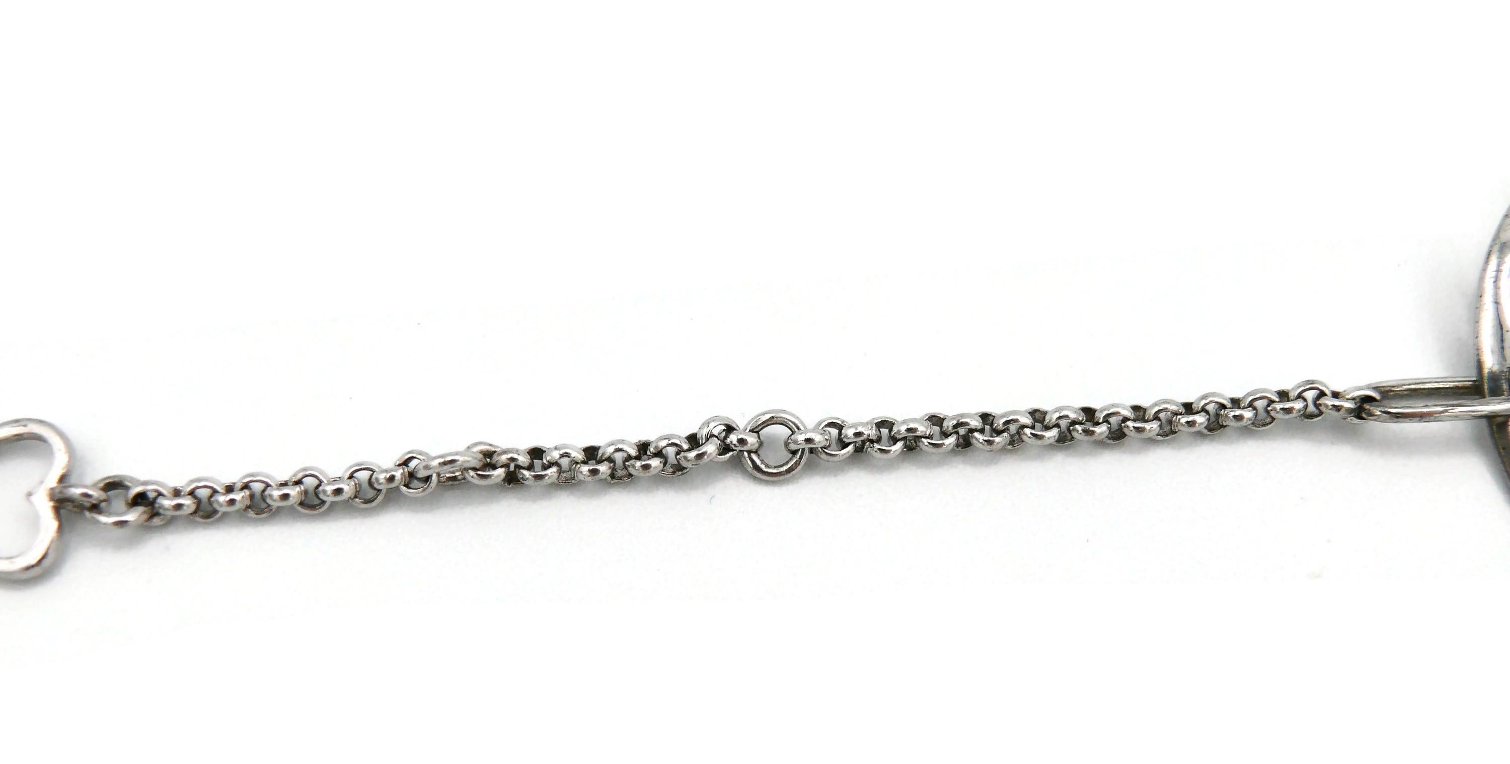 Women's YVES SAINT LAURENT YSL Sterling Silver Heart Bracelet For Sale