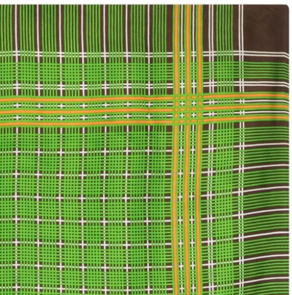 Green Yves Saint Laurent YSL Tartan Check Silk Scarf For Sale
