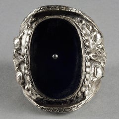 YVES SAINT LAURENT Ysl Tom Ford Velvet Pin Cushion Sterling Silver Cuff Bracelet