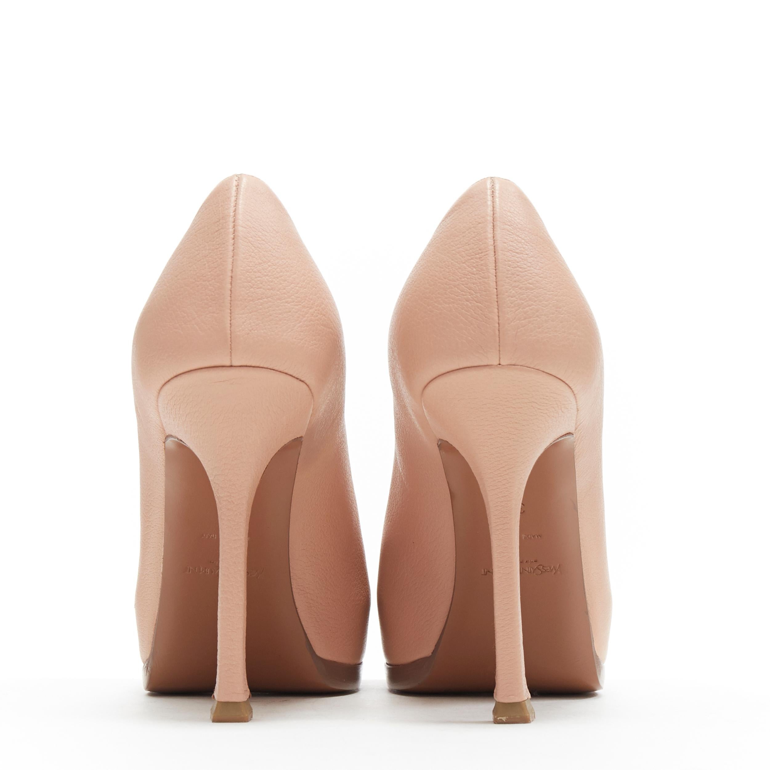 beige round toe pumps