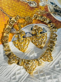 Yves Saint Laurent YSL Vintage 1985 Massive Door Knocker Crystals Catwalk 2 Set