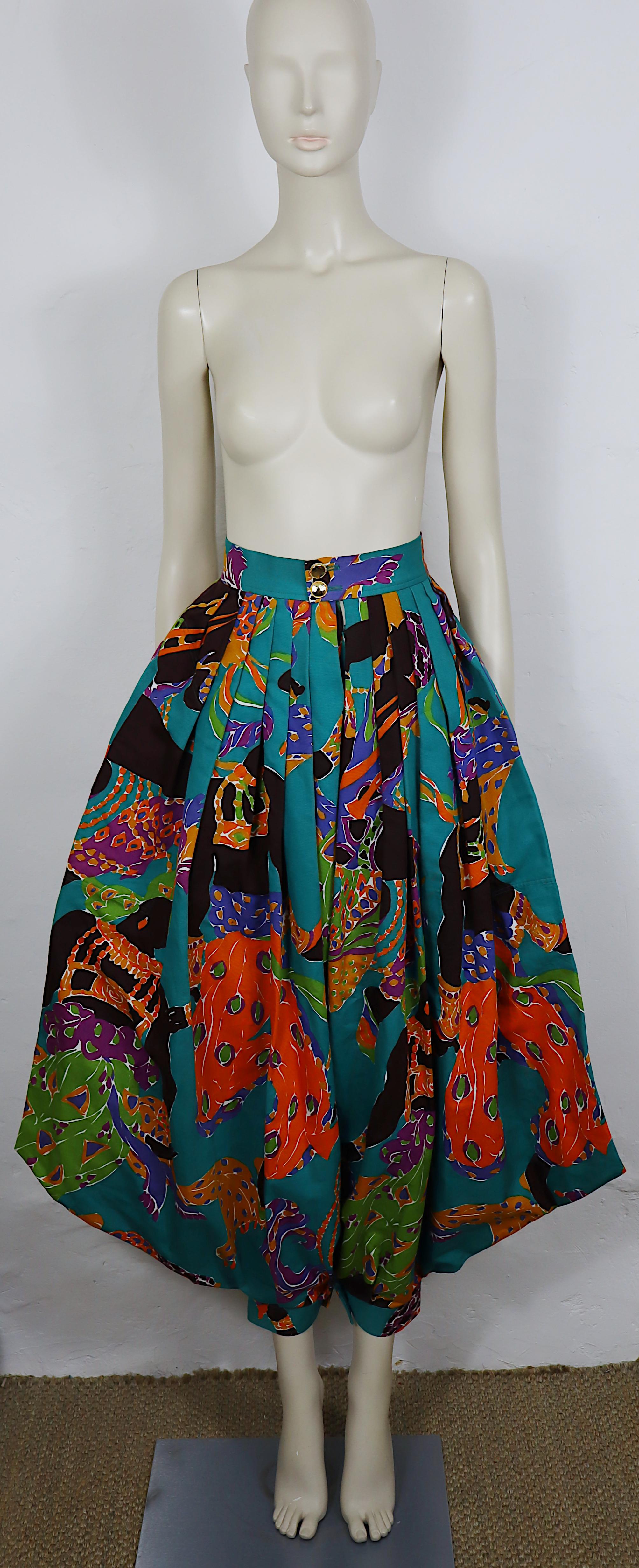 YVES SAINT LAURENT YSL Vintage 1991 Leon Bakst Print Haremshose (Schwarz) im Angebot