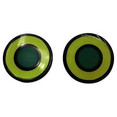 YVES SAINT LAURENT YSL Vintage Abstract Concentric Clip-On Earrings