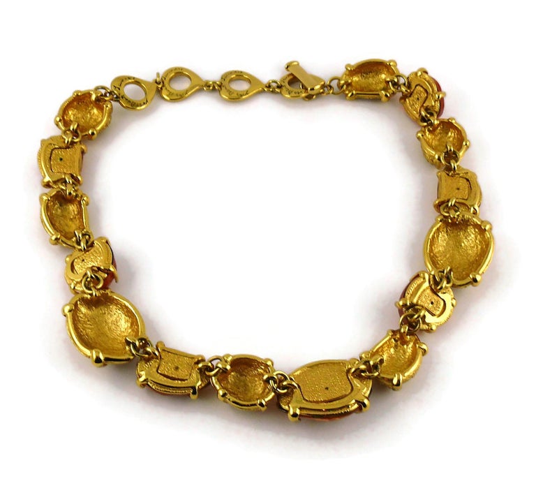 Yves Saint Laurent YSL Vintage Amber Resin Nugget Necklace at 1stDibs