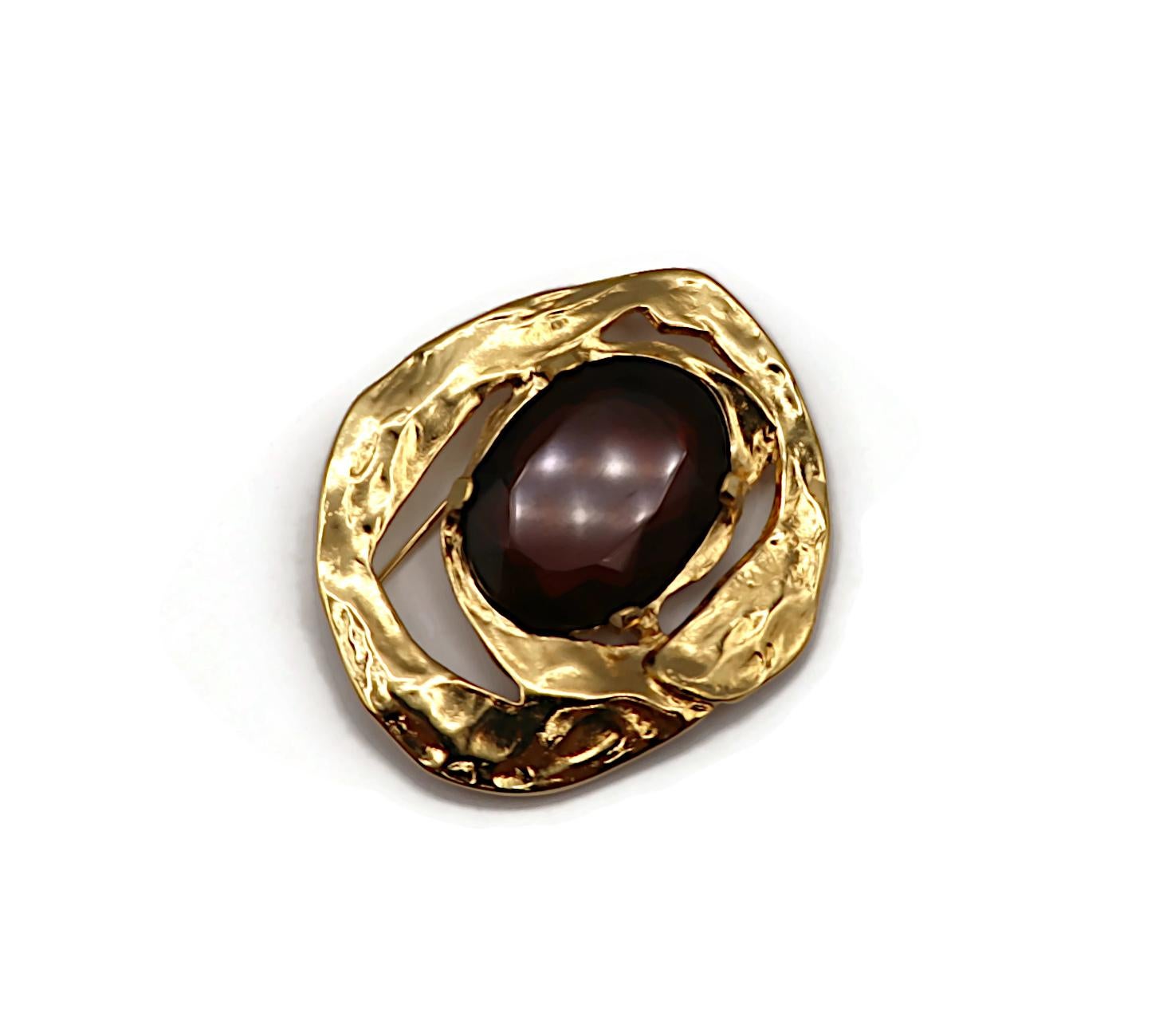Women's YVES SAINT LAURENT YSL Vintage Amethyst Crystal Brooch For Sale