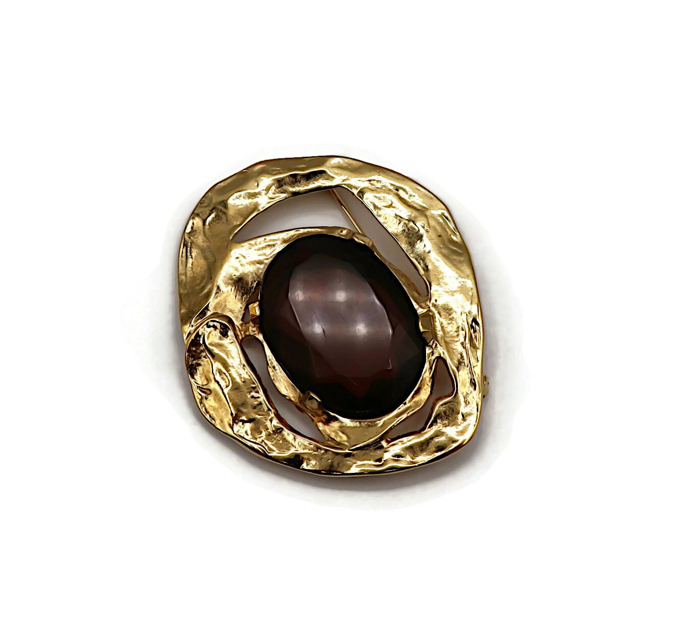 YVES SAINT LAURENT YSL Vintage Amethyst Crystal Brooch For Sale 1