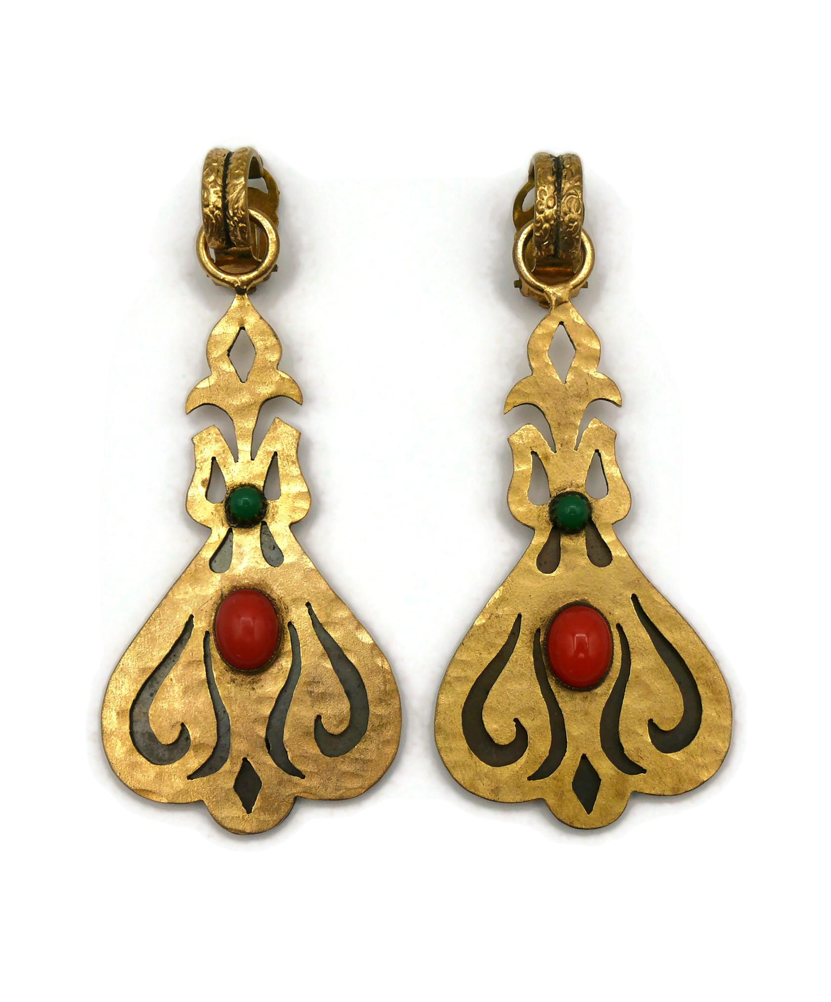 Women's YVES SAINT LAURENT YSL Vintage Art Nouveau Inspired Dangling Earrings For Sale