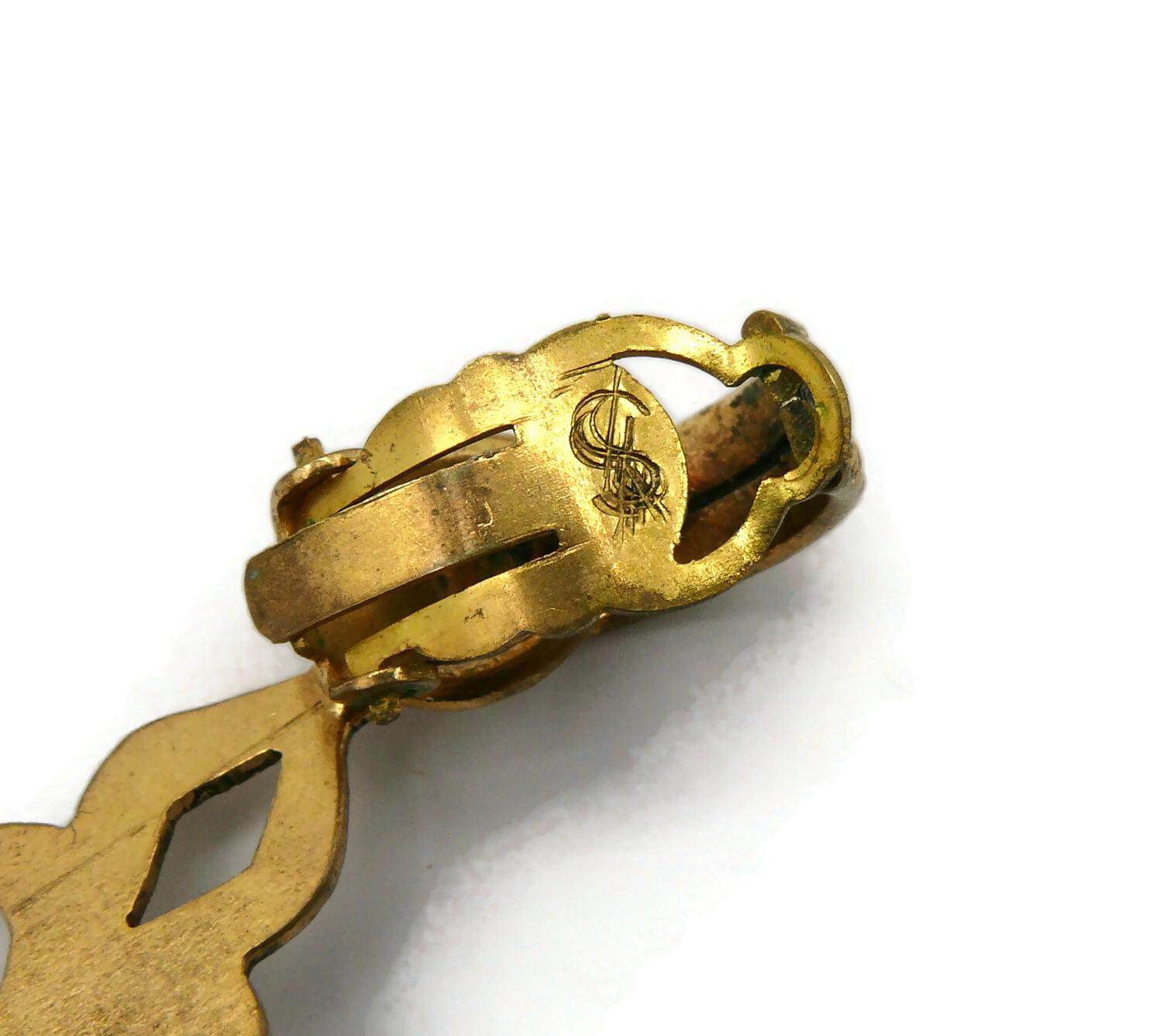 Yves Saint Laurent YSL Orecchini pendenti d'epoca ispirati all'Art Nouveau in vendita 5