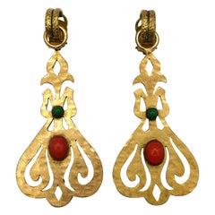Pendientes colgantes YVES SAINT LAURENT YSL Vintage Inspiración Art Nouveau