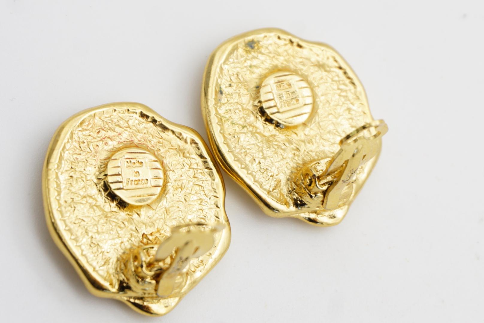 Yves Saint Laurent YSL Vintage Arty Spiral Fossil Ammonites Shell Clip Earrings 7