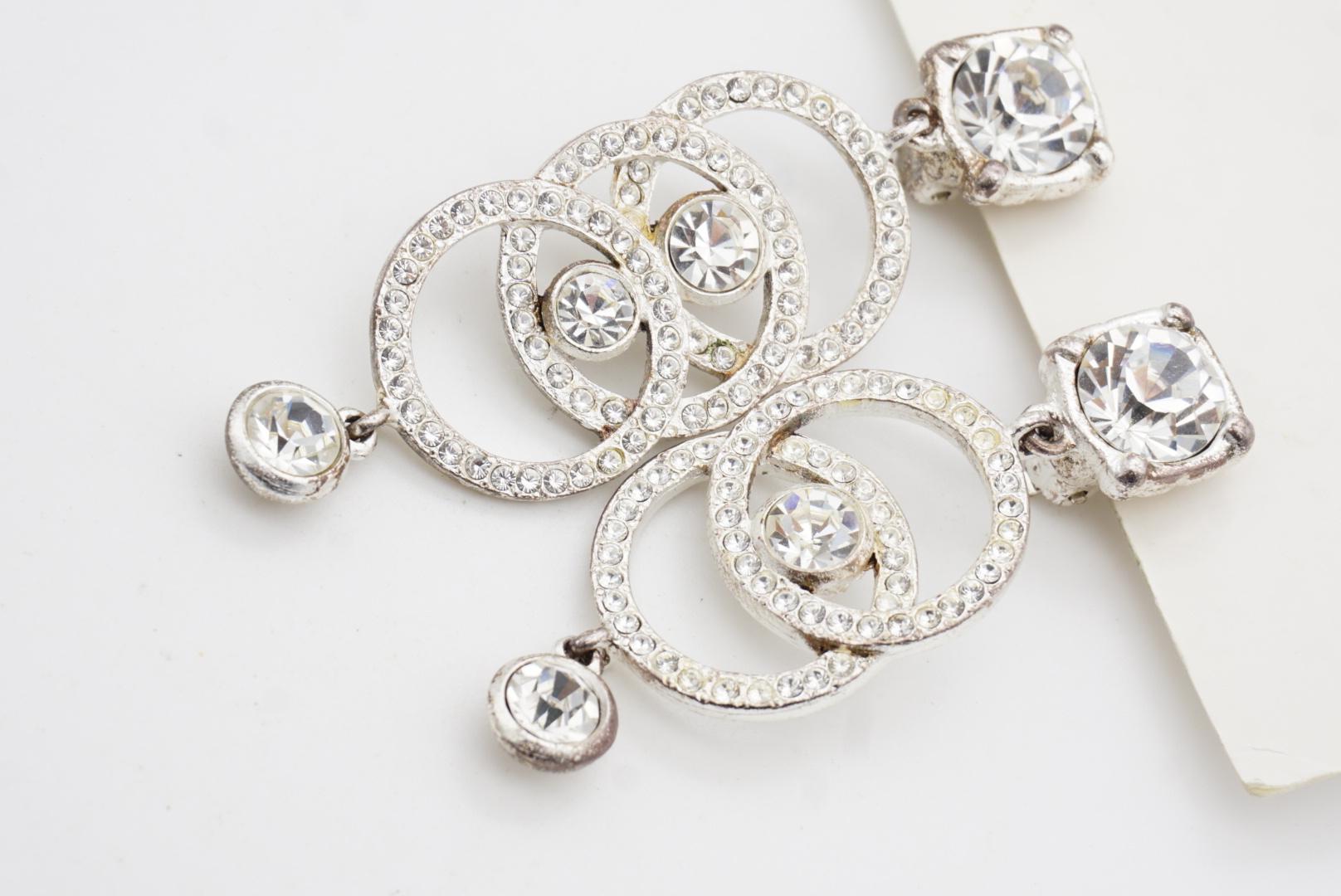 Yves Saint Laurent YSL Vintage Círculo asimétrico Pendientes lágrima ojo de cristal en venta 6