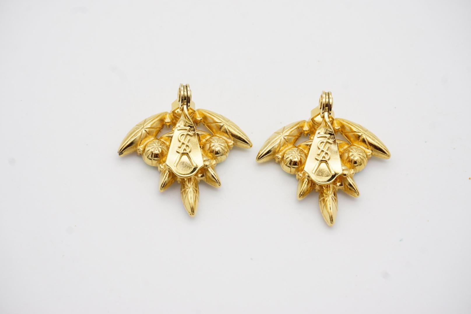 Yves Saint Laurent YSL Vintage Aurora Borealis Cluster Crystals Flower Earrings For Sale 10