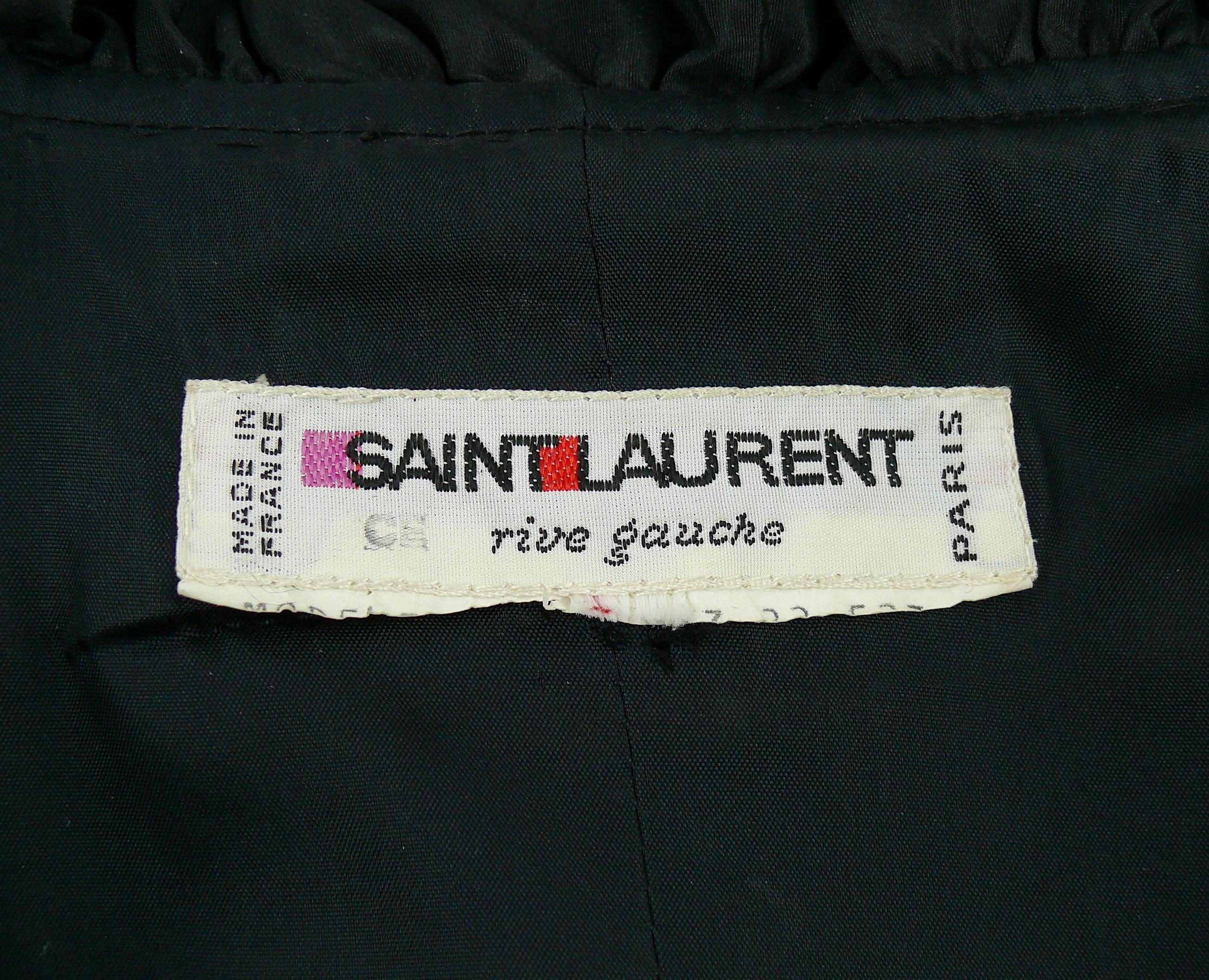 Yves Saint Laurent YSL Vintage Black Velvet and Satin Ruffle Cocktail ...