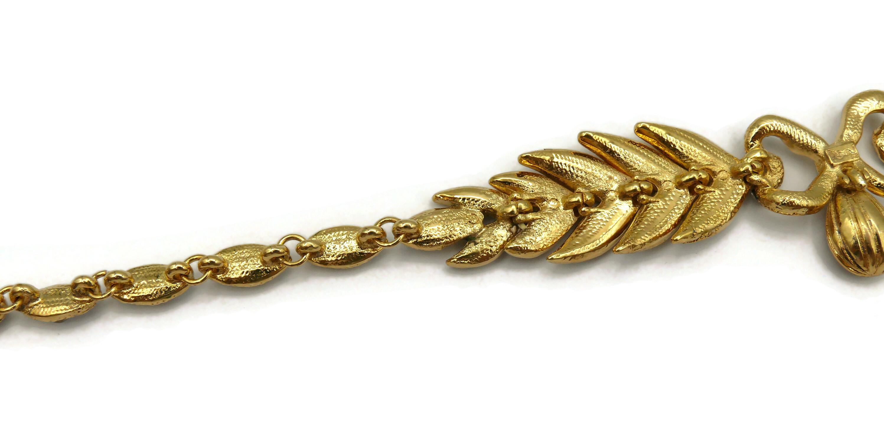 Yves Saint Laurent YSL Collana vintage con arco e foglie di cristallo in vendita 9