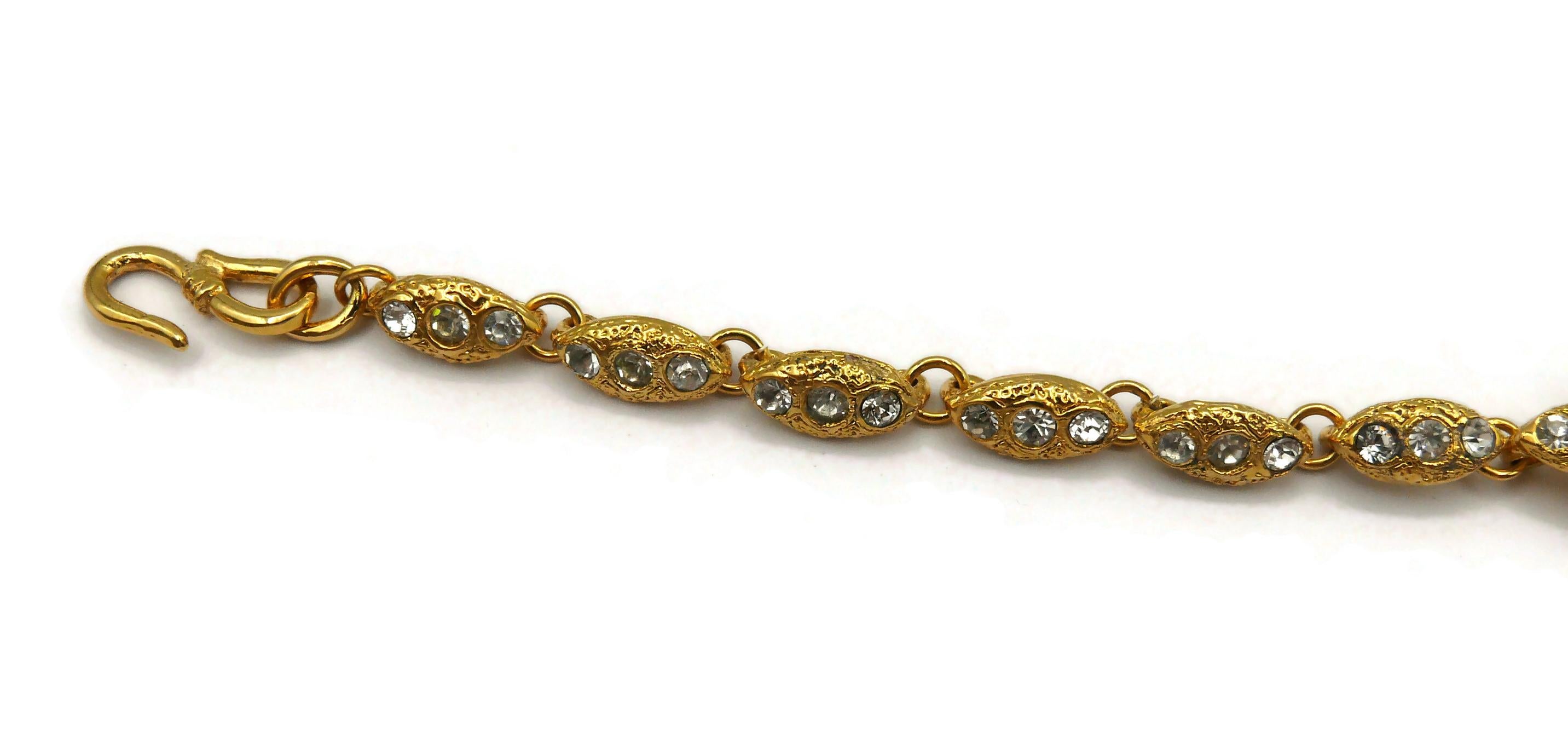 YVES SAINT LAURENT YSL Vintage Bow Leaf Crystal Necklace For Sale 2