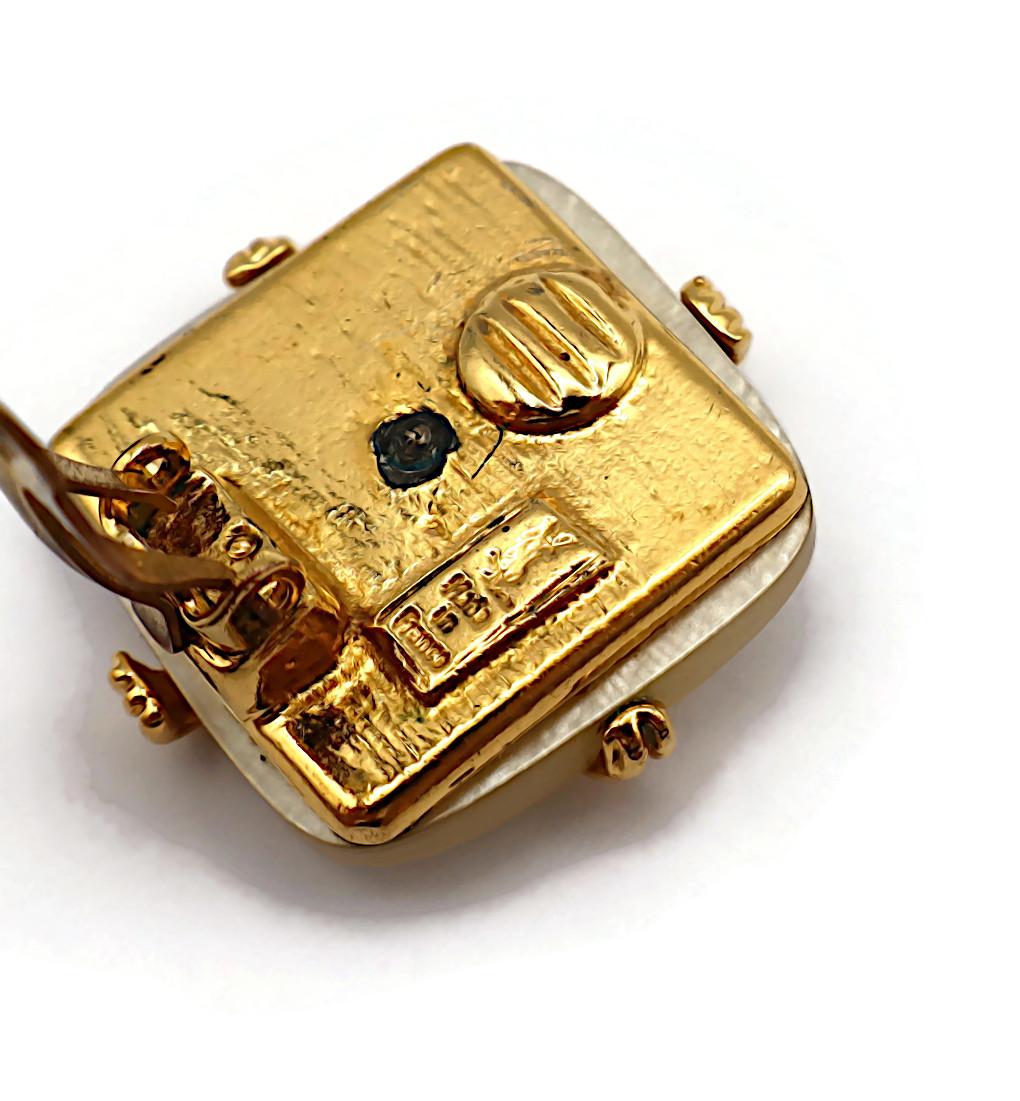 YVES SAINT LAURENT YSL Vintage Clip-On Earrings For Sale 8