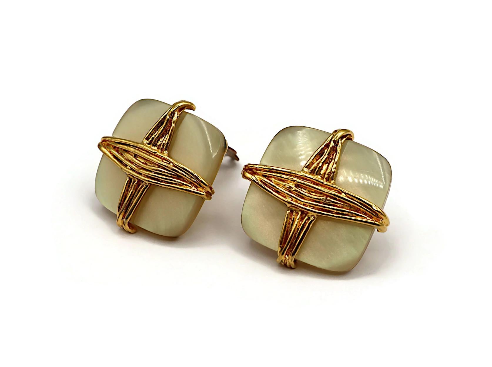 YVES SAINT LAURENT YSL Vintage Clip-On Earrings For Sale 1