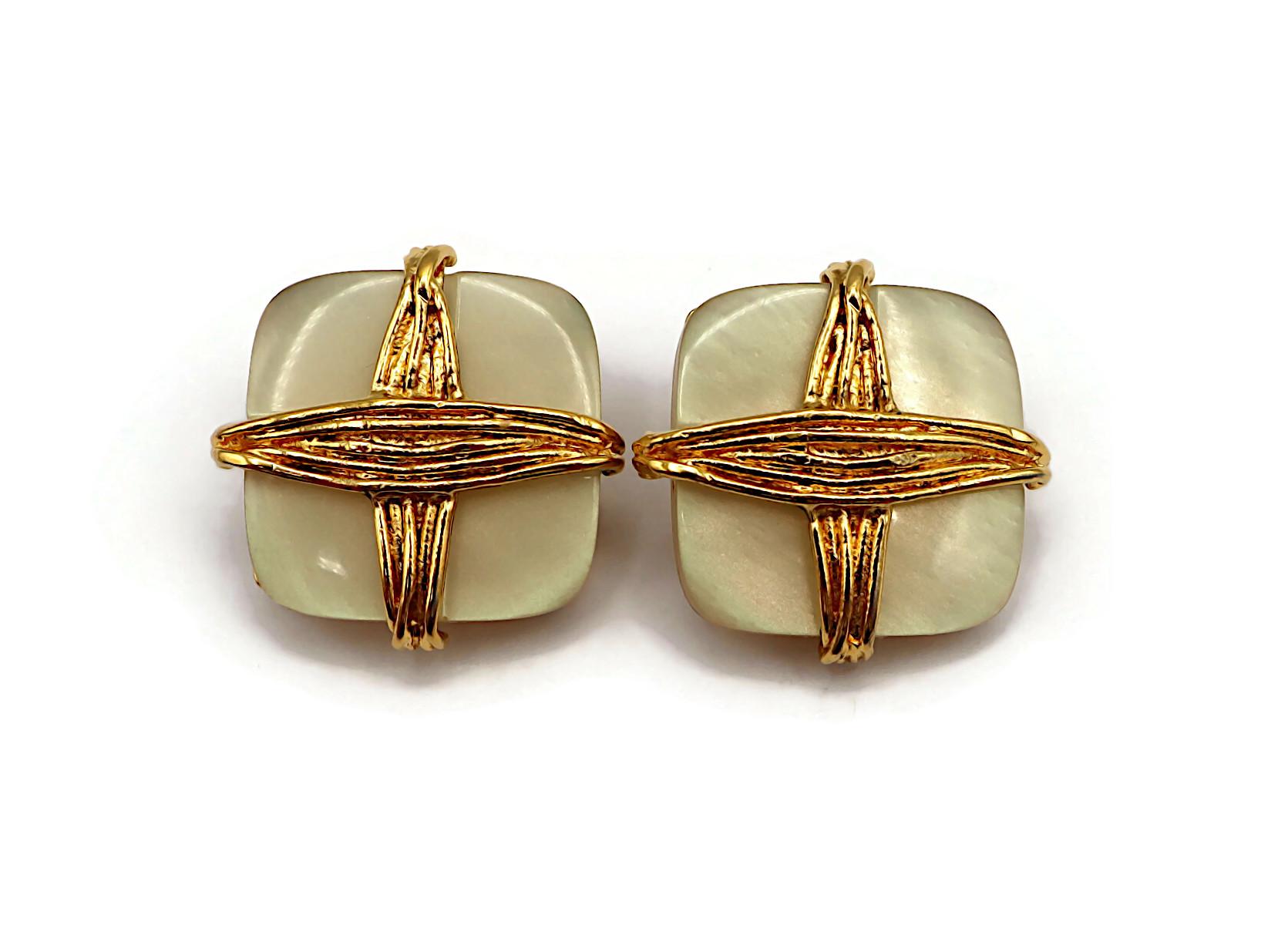 YVES SAINT LAURENT YSL Vintage Clip-On Earrings For Sale 2