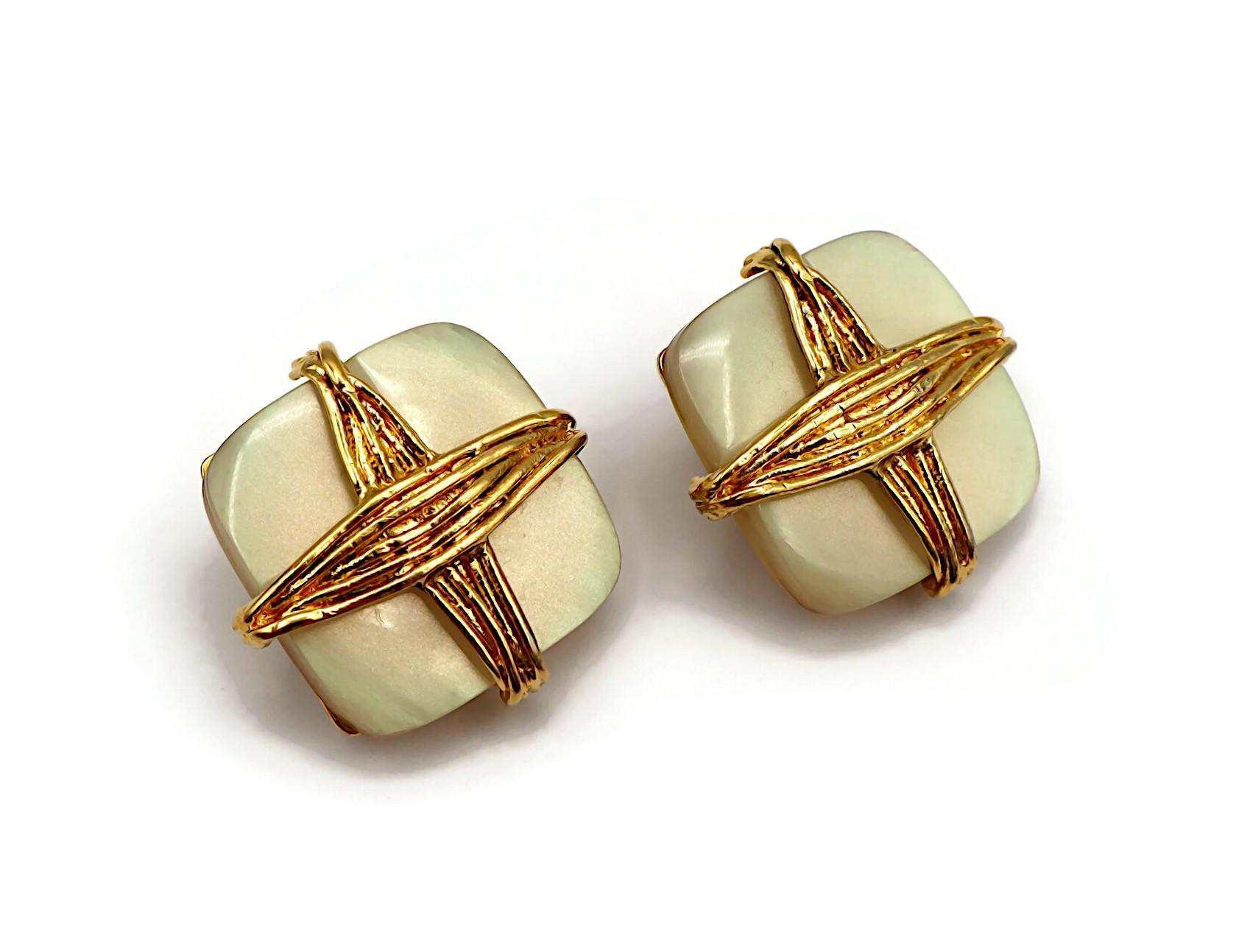 YVES SAINT LAURENT YSL Vintage Clip-On Earrings For Sale 3