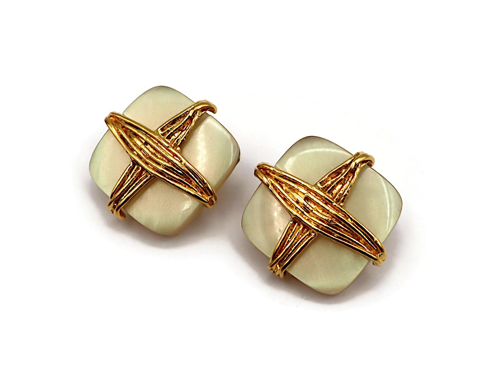 YVES SAINT LAURENT YSL Vintage Clip-On Earrings For Sale 4