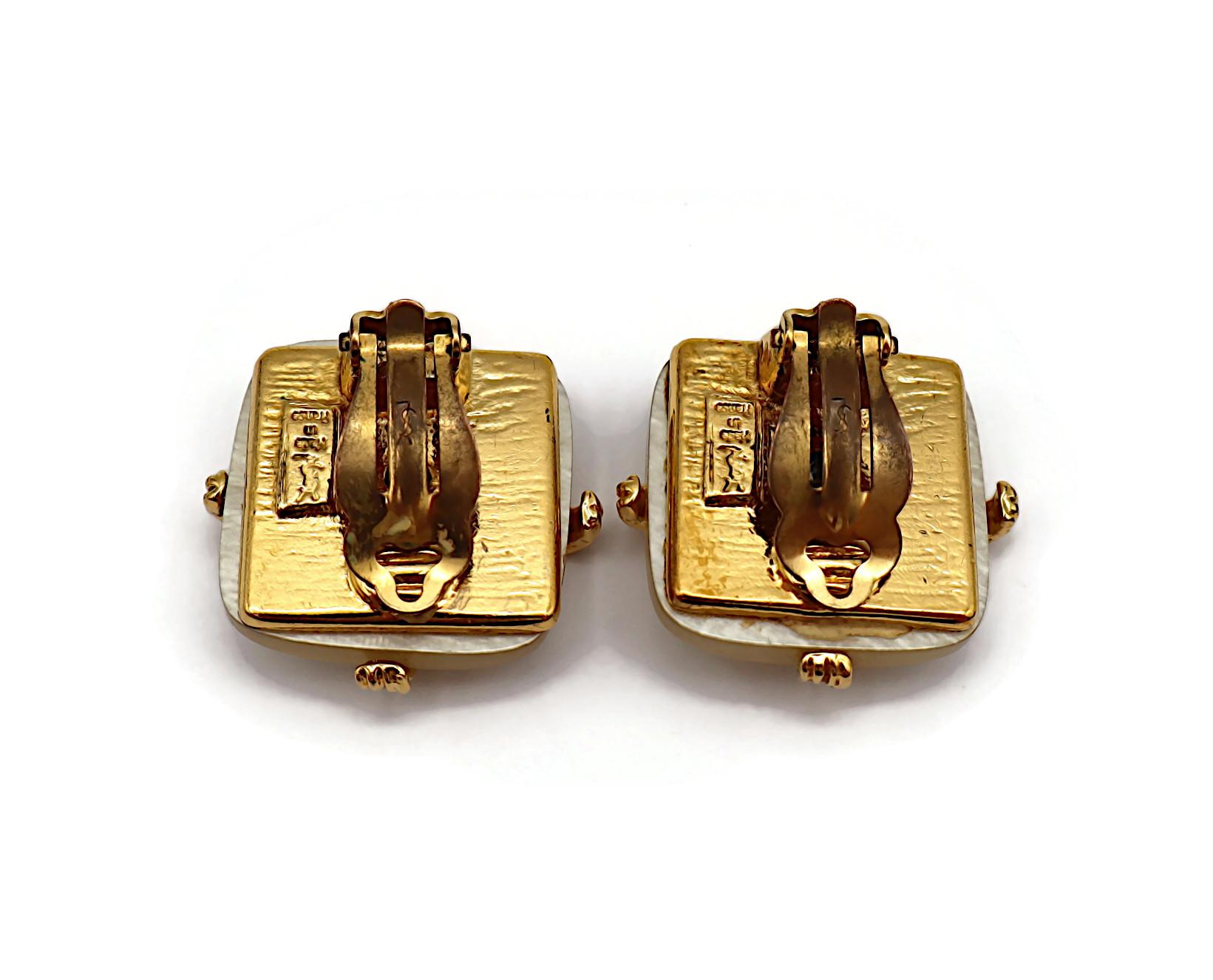 YVES SAINT LAURENT YSL Vintage Clip-On Earrings For Sale 5