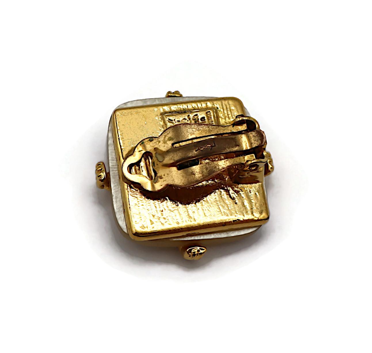 YVES SAINT LAURENT YSL Vintage Clip-On Earrings For Sale 6