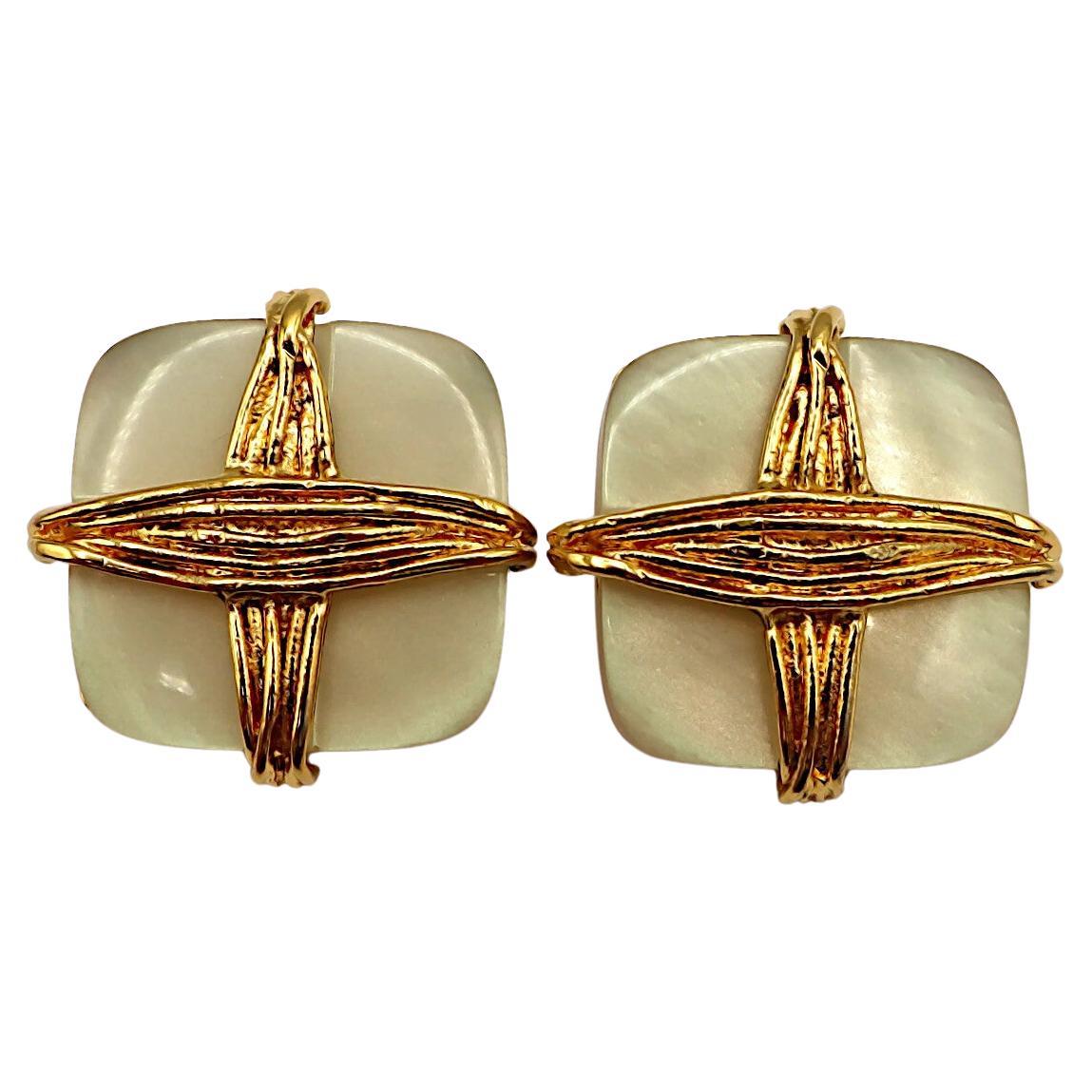 YVES SAINT LAURENT YSL Vintage Clip-On Earrings For Sale