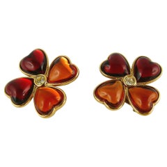 Yves Saint Laurent Boucles d'oreilles à clip Yves Saint Laurent Vintage Clover