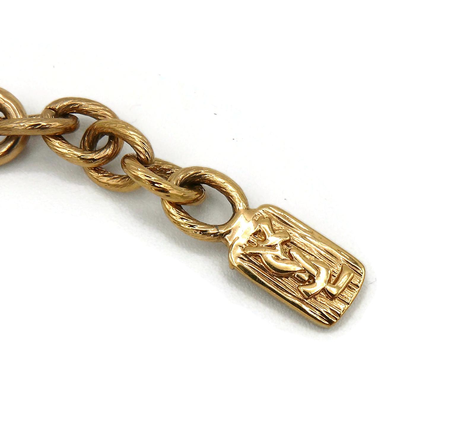 Yves Saint Laurent YSL Vintage Coin Charms Collana con gocce di resina arancione in vendita 9
