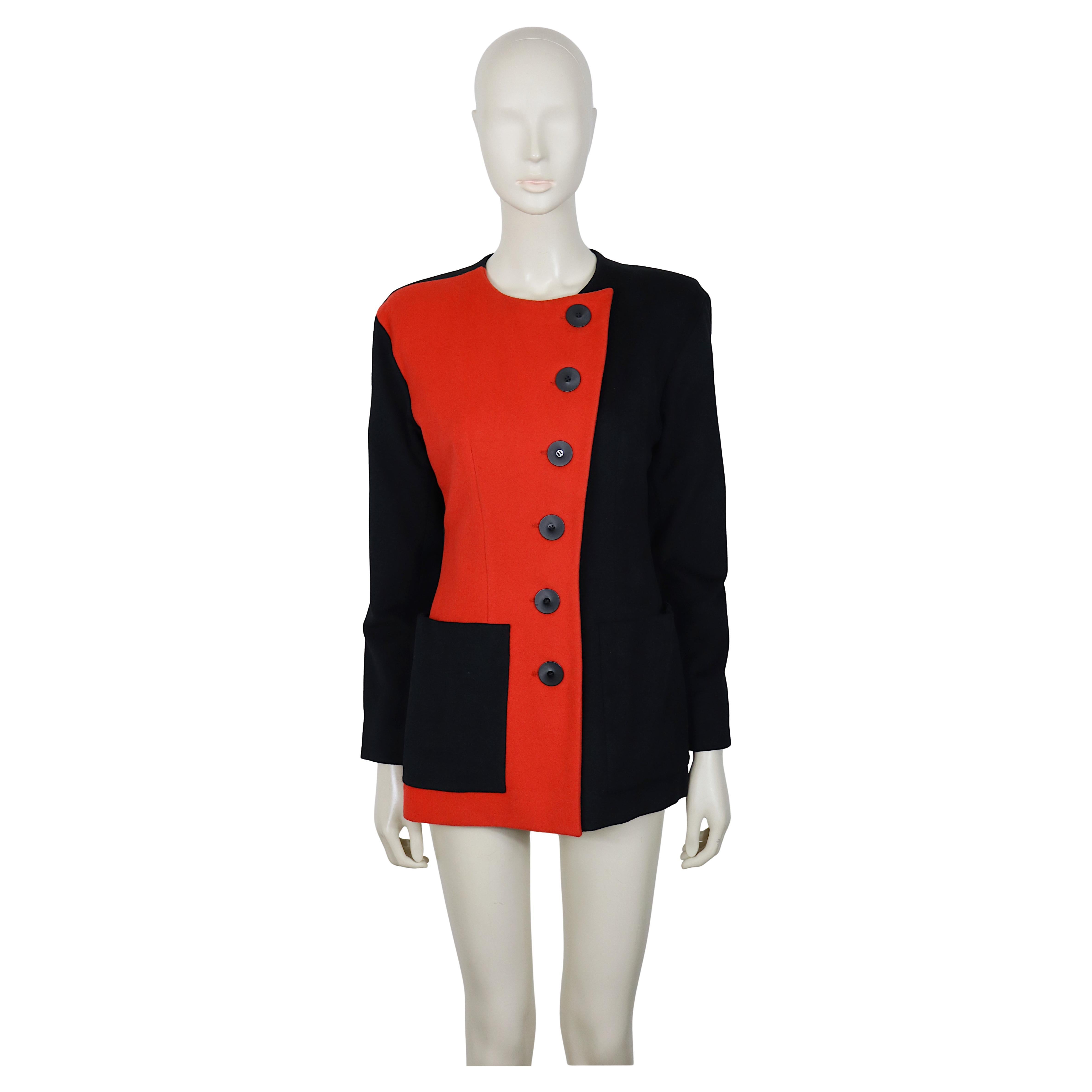 YVES SAINT LAURENT YSL Chaqueta blazer vintage con bloques de color
