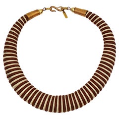 YVES SAINT LAURENT YSL Vintage Cord-Wrapped Torque Necklace