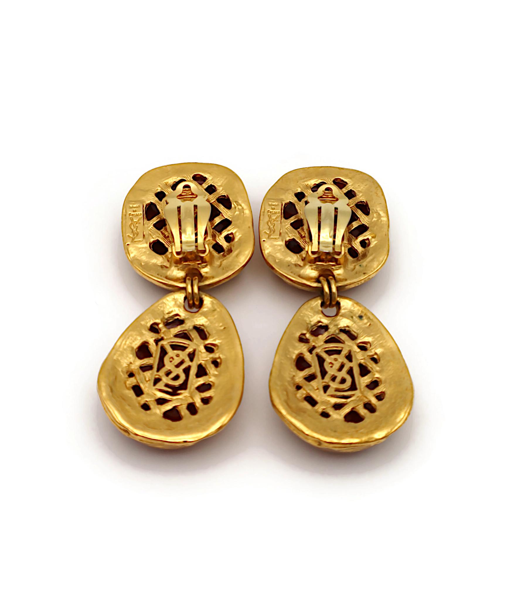 Boucles d'oreilles pendantes YVES SAINT LAURENT YSL en vente 2