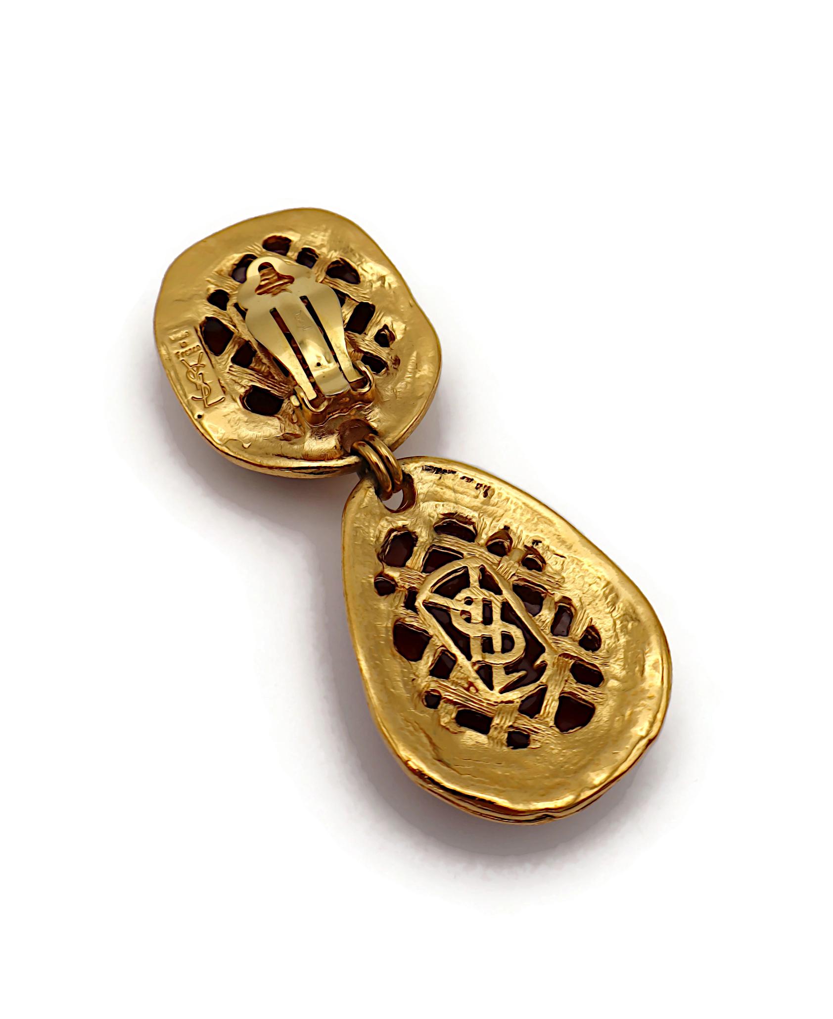 Boucles d'oreilles pendantes YVES SAINT LAURENT YSL en vente 3