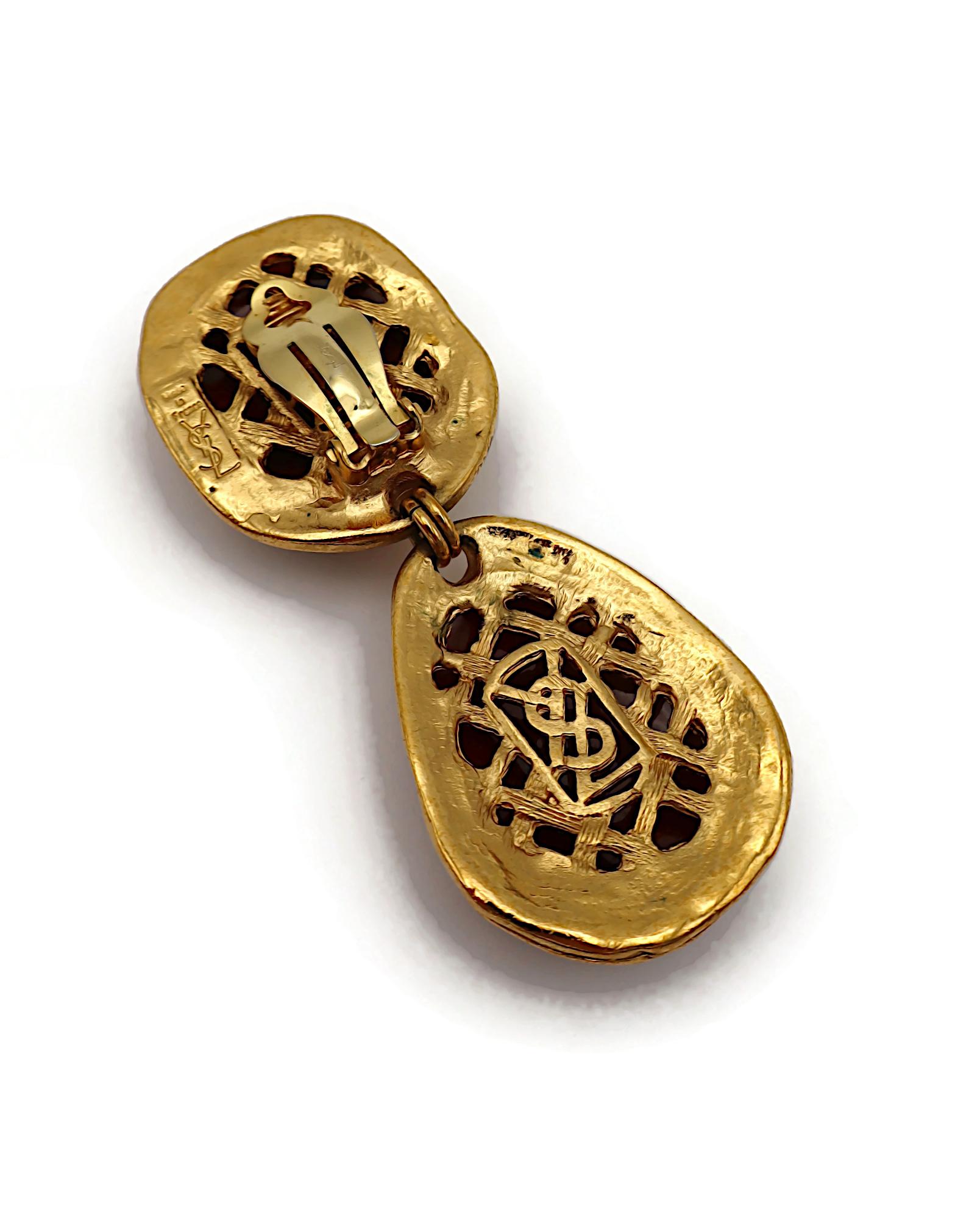 Boucles d'oreilles pendantes YVES SAINT LAURENT YSL en vente 4