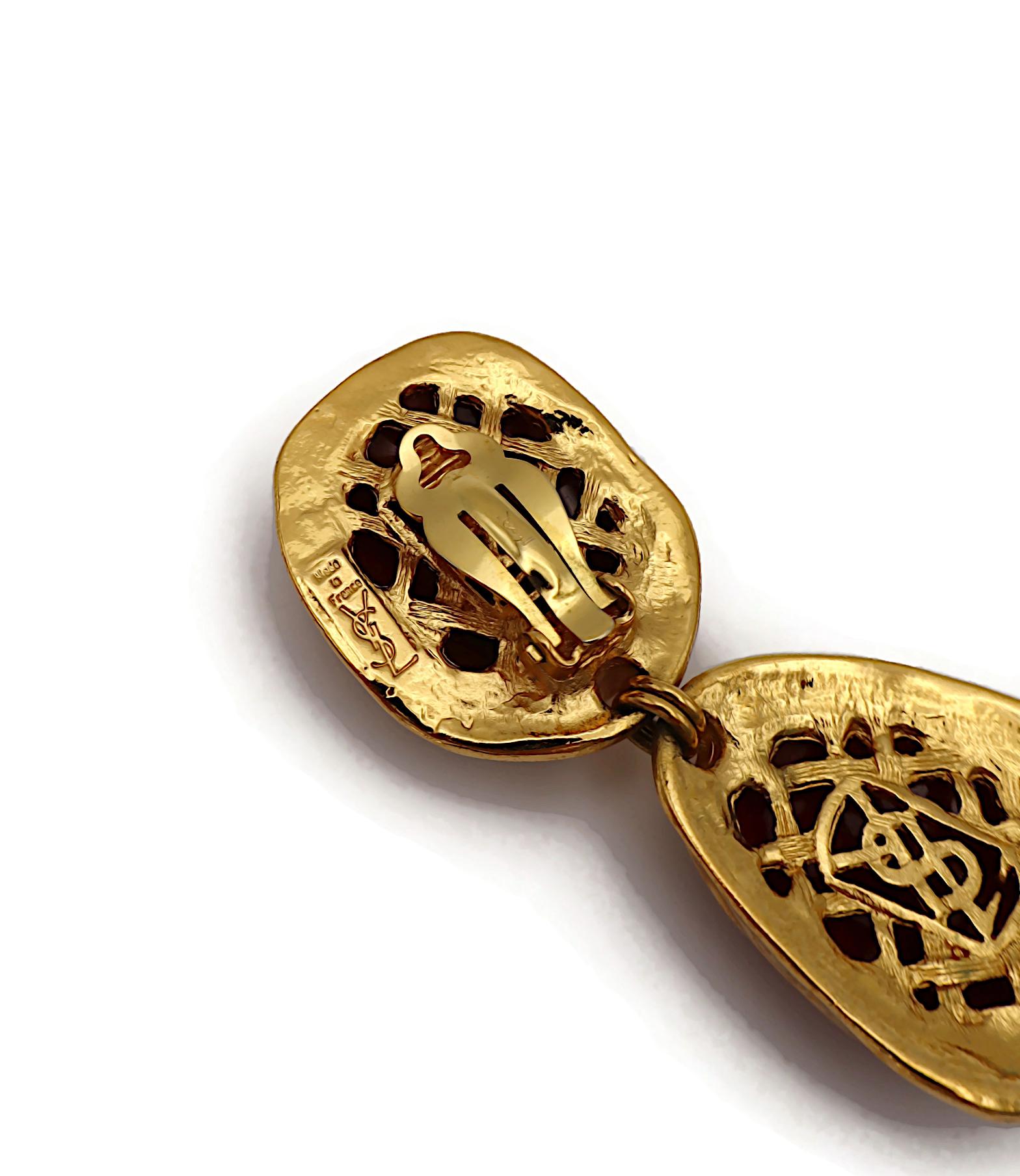 Boucles d'oreilles pendantes YVES SAINT LAURENT YSL en vente 5
