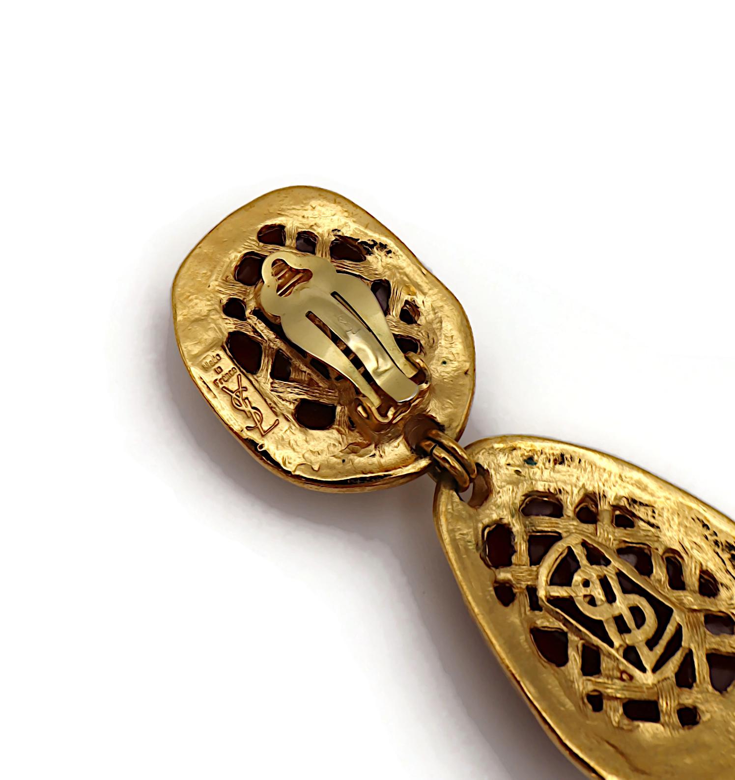 Boucles d'oreilles pendantes YVES SAINT LAURENT YSL en vente 6