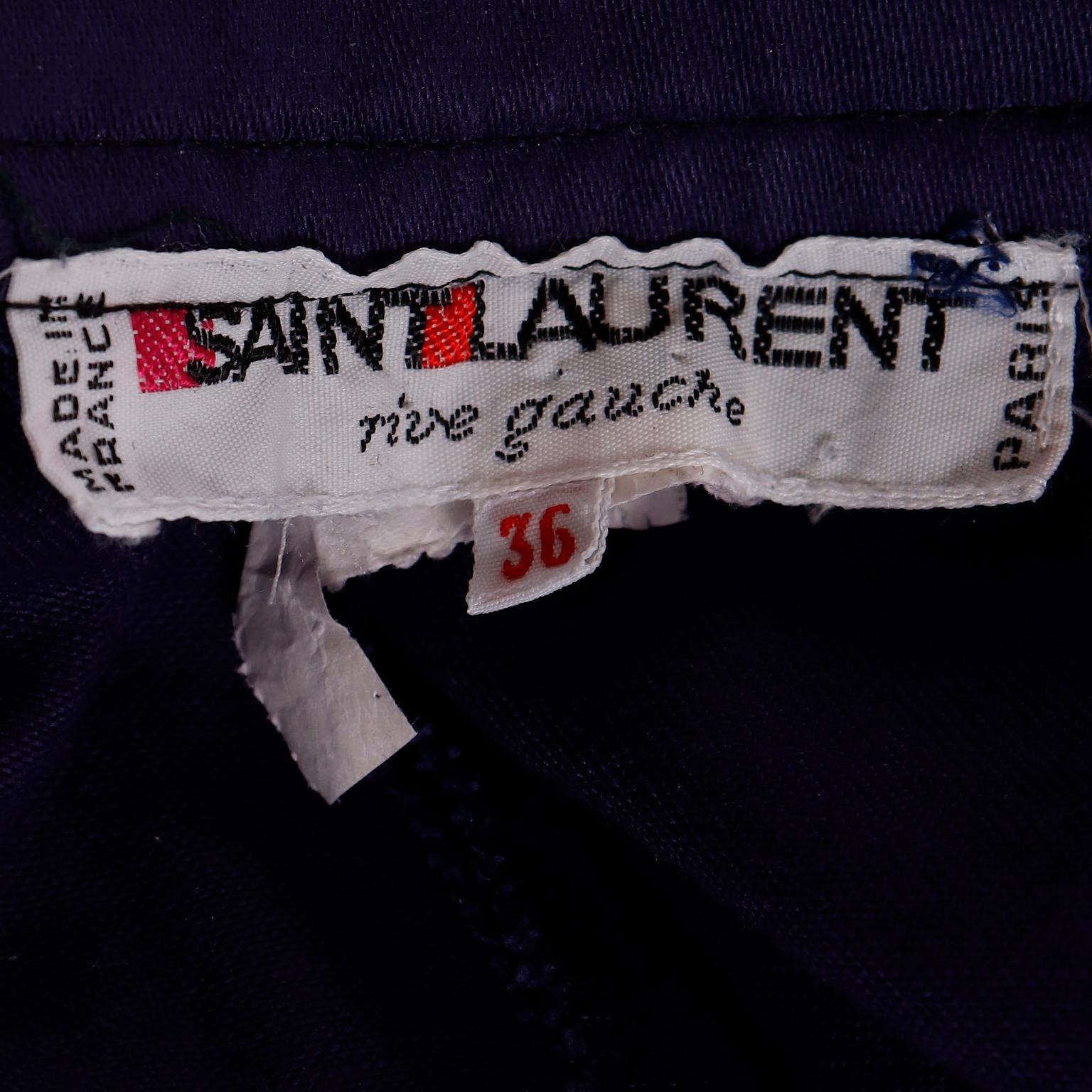 Yves Saint Laurent YSL Vintage tief lila Baumwolle Hose mit Gürtel mit Selbstkrawatte Schärpe im Angebot 1
