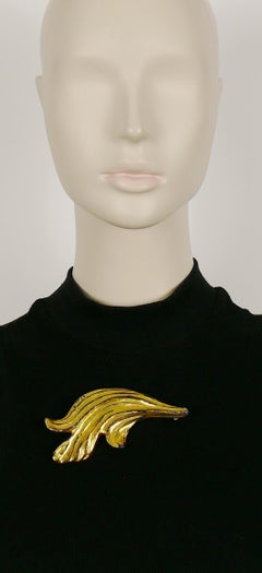 Yves Saint Laurent YSL Broche feuille vieillie vintage