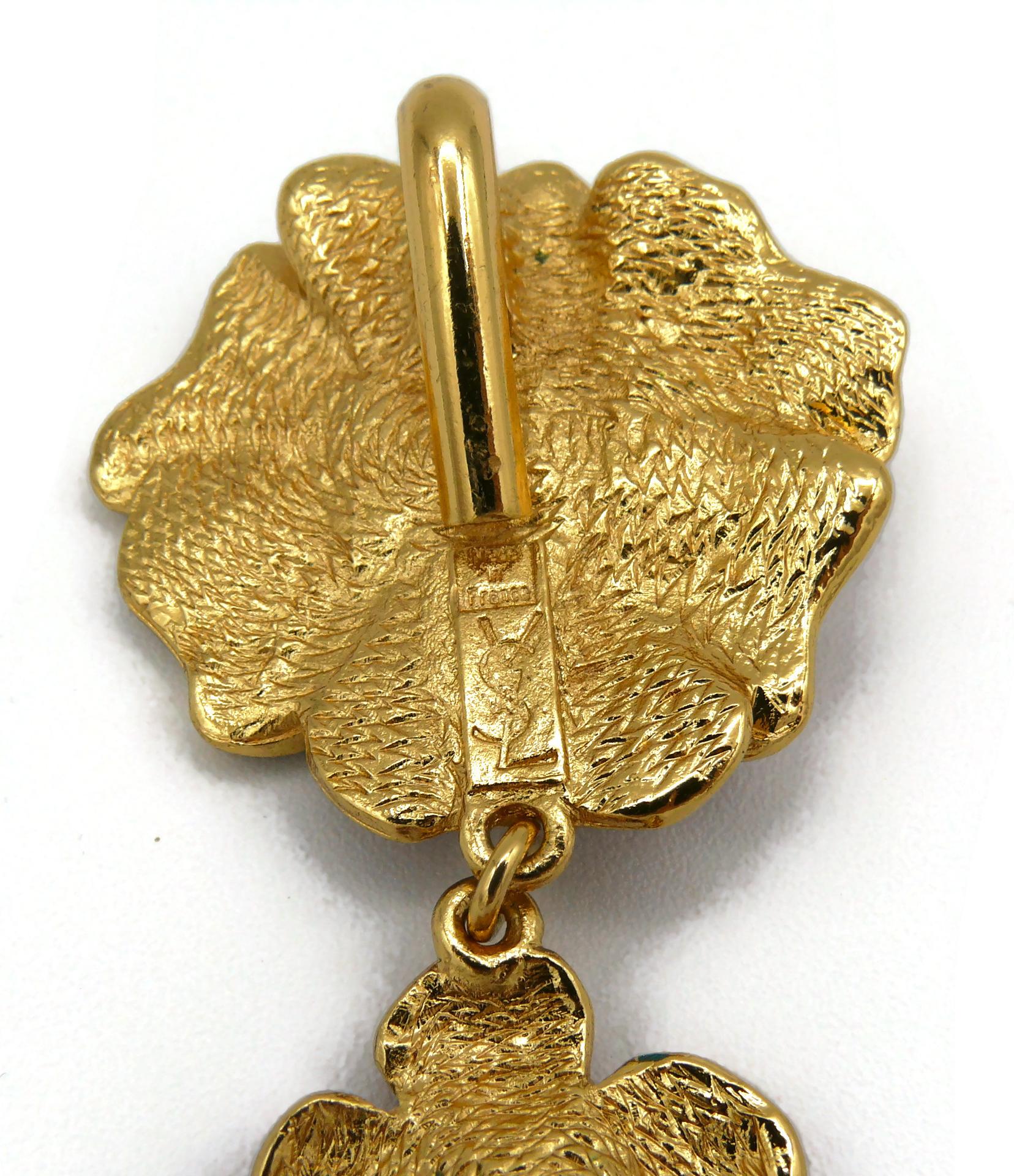 YVES SAINT LAURENT YSL Vintage Enamel Floral Pendant For Sale 2