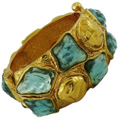 Yves Saint Laurent YSL Vintage Faux Gemstone Cuff Bracelet