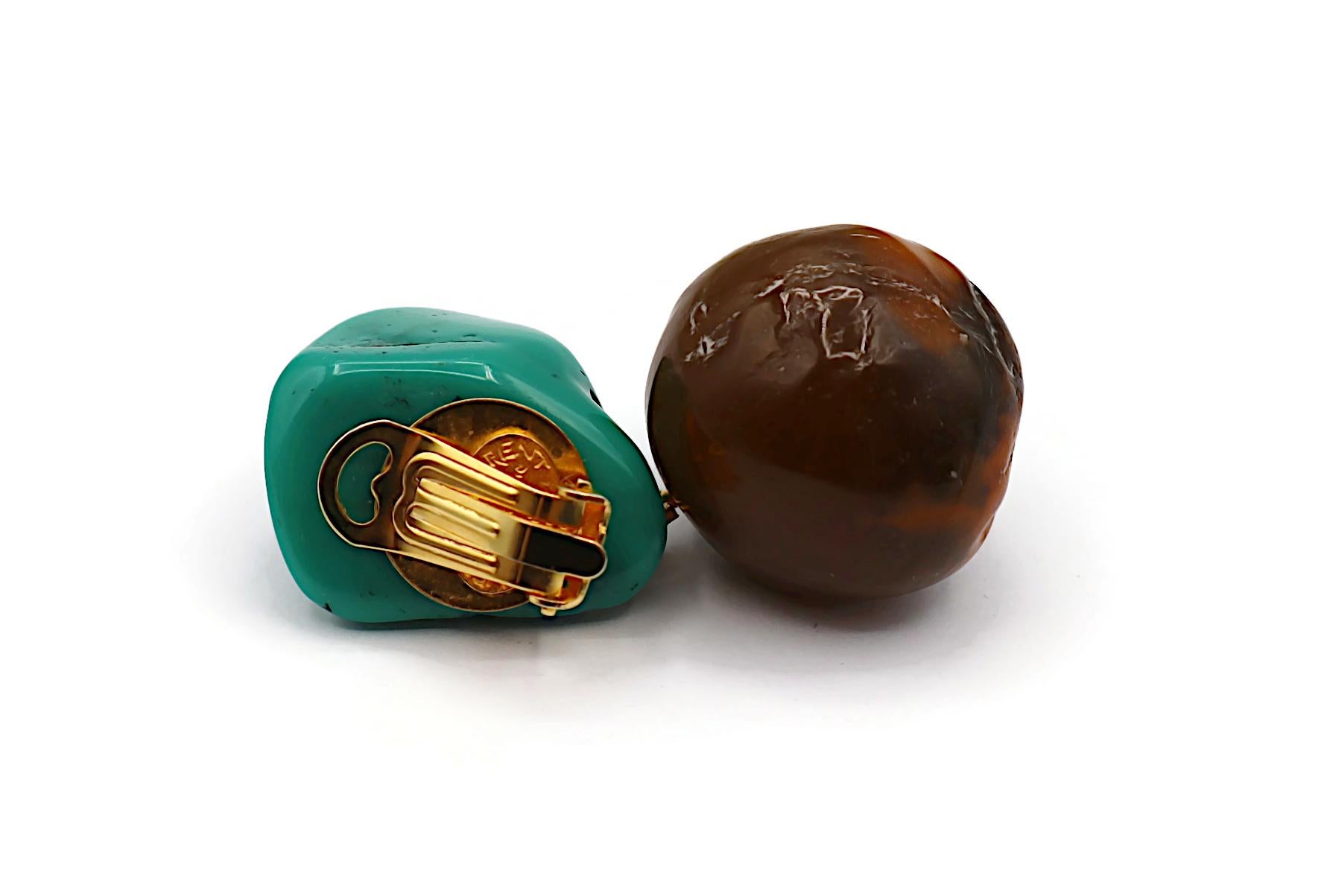 YVES SAINT LAURENT YSL Vintage Faux Stone Dangling Earrings For Sale 9