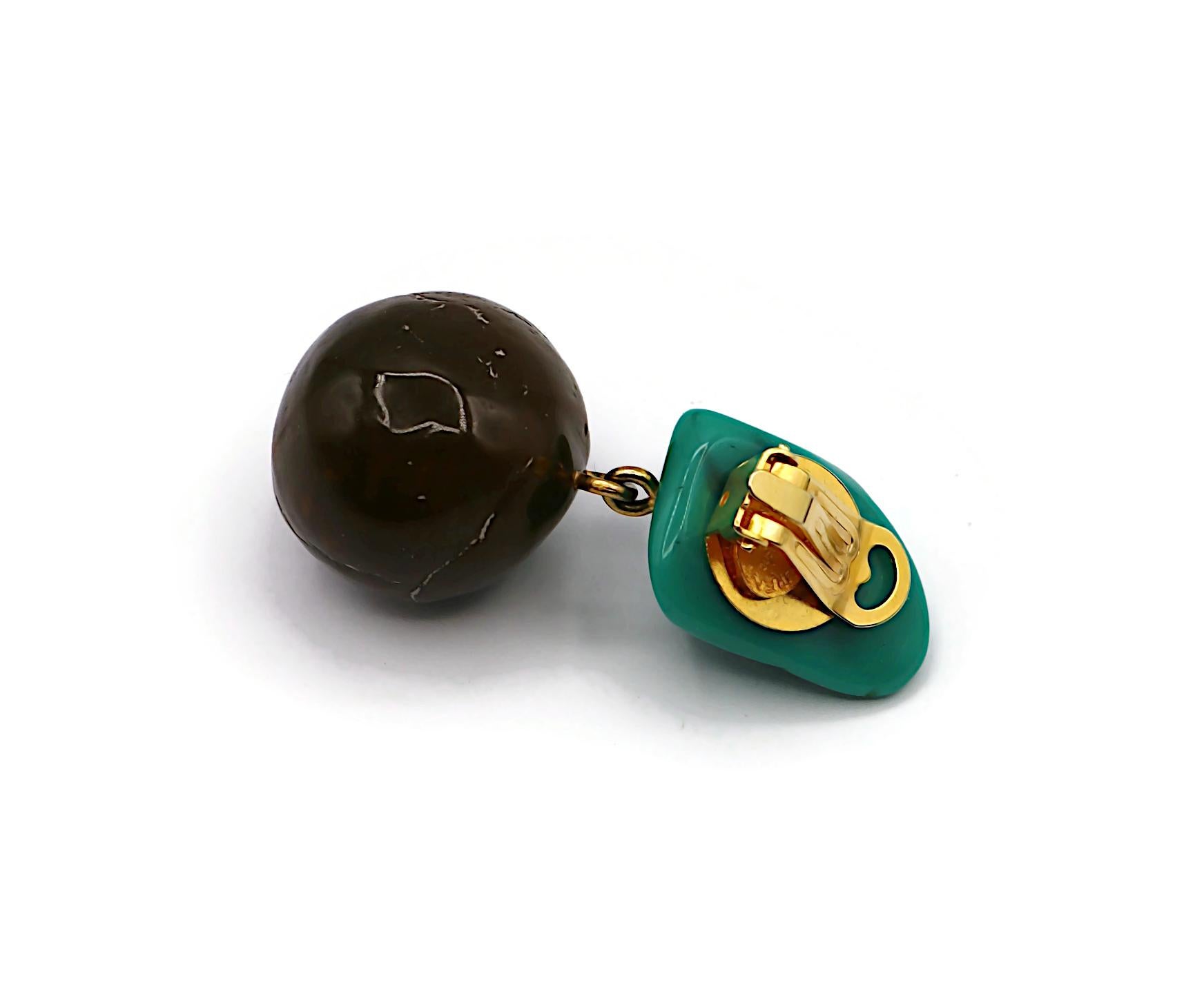 YVES SAINT LAURENT YSL Vintage Faux Stone Dangling Earrings For Sale 5