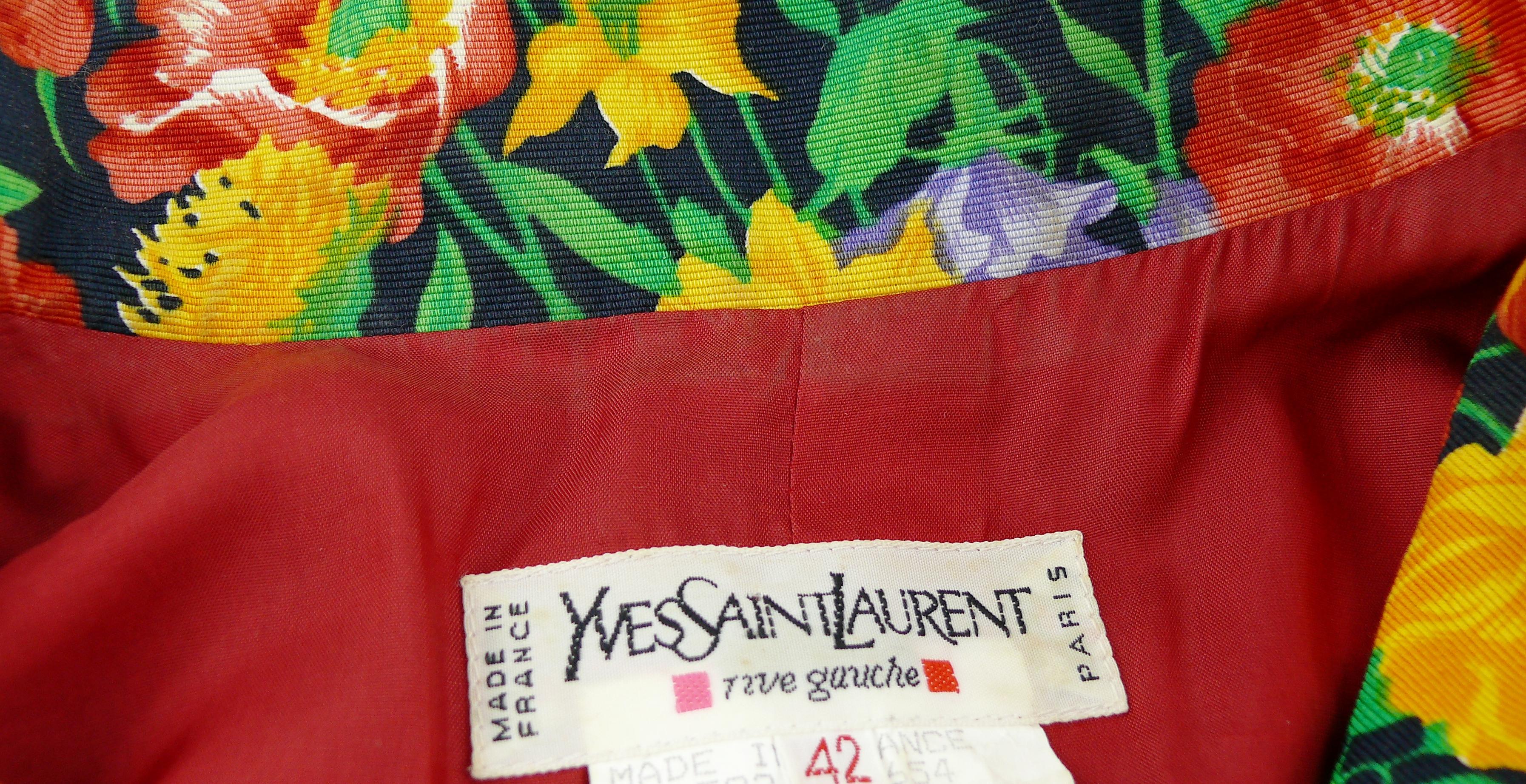 Yves Saint Laurent YSL Vintage Floral Print Skirt Suit Spring/Summer 1992 For Sale 3